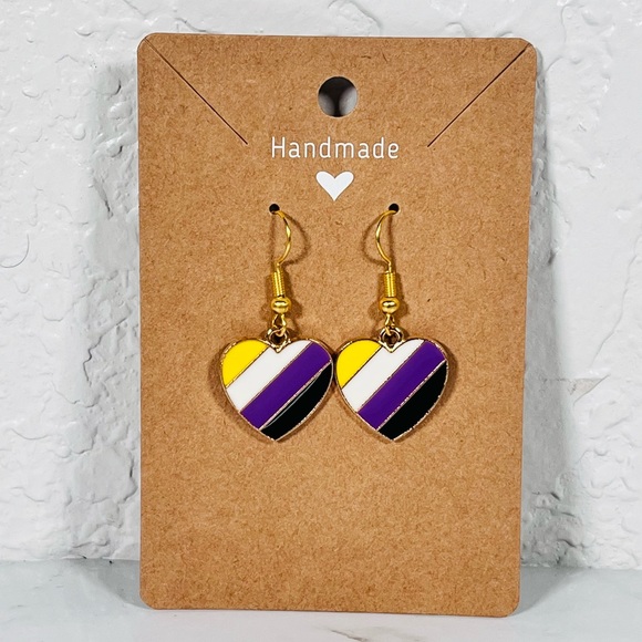 Multicolor Heart Earrings - Picture 7 of 8